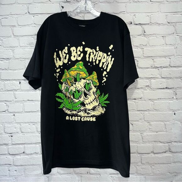 A Lost Cause We Be Trippin 420 Bud & Mushrooms Graphic Tee T-Shirt Size Large - Picture 11 of 11